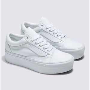 Old Skool Stackform True White Platform Vans S. 8